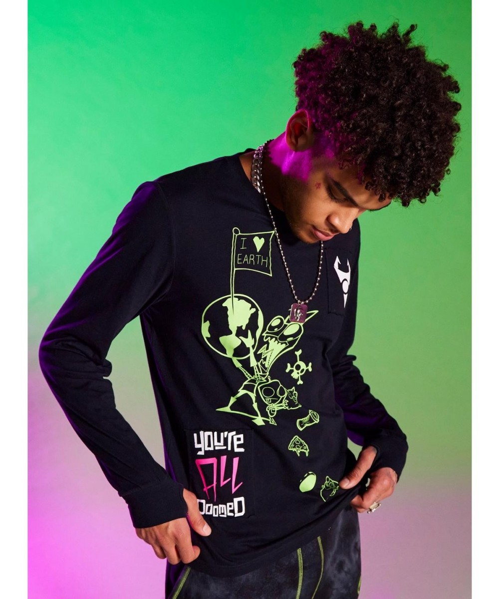 Special Invader Zim Doom Patch Long-Sleeve T-Shirt $8.85 T-Shirts