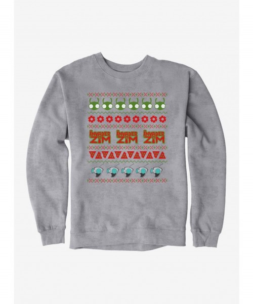 Hot Selling Invader Zim Ugly Christmas Pattern Sweatshirt $10.92 Sweatshirts