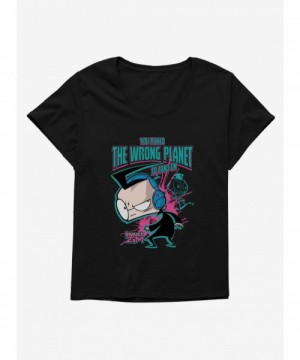 Hot Sale Invader Zim Wrong Planet To Land On Girls T-Shirt Plus Size $9.33 T-Shirts