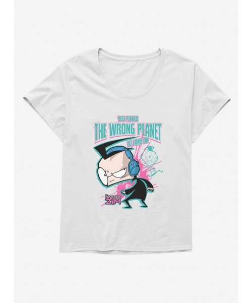 Hot Sale Invader Zim Wrong Planet To Land On Girls T-Shirt Plus Size $9.33 T-Shirts