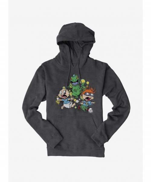 Value for Money Rugrats Tommy And Chuckie Run From Reptar Hoodie $16.52 Hoodies