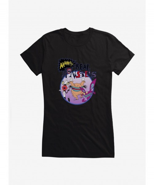 Exclusive Price Aaahh!!! Real Monsters Group Circle Frame Girls T-Shirt $8.76 T-Shirts