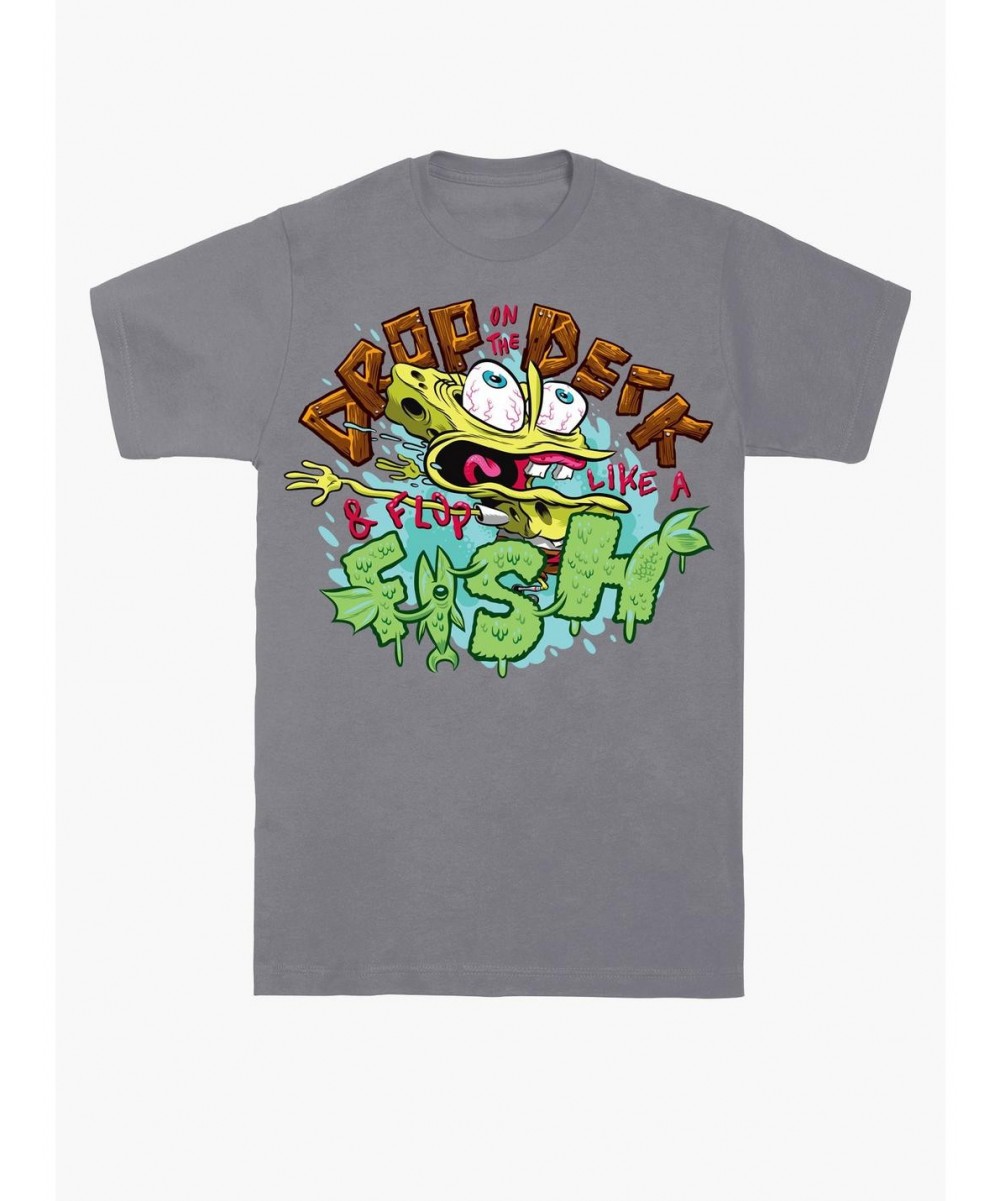 Huge Discount SpongeBob Patch Fish T-Shirt $10.36 T-Shirts