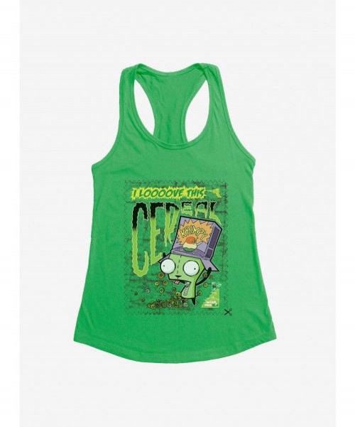 Pre-sale Discount Invader Zim I Love Cereal Girls Tank $9.76 Tanks