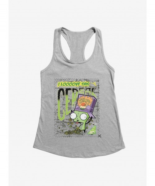 Pre-sale Discount Invader Zim I Love Cereal Girls Tank $9.76 Tanks