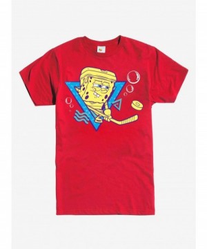 Big Sale 90s SpongeBob Badge Hockey T-Shirt $10.15 T-Shirts