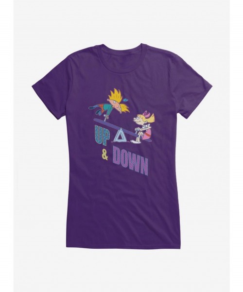 Limited-time Offer Hey Arnold! Up And Down Girls T-Shirt $9.96 T-Shirts