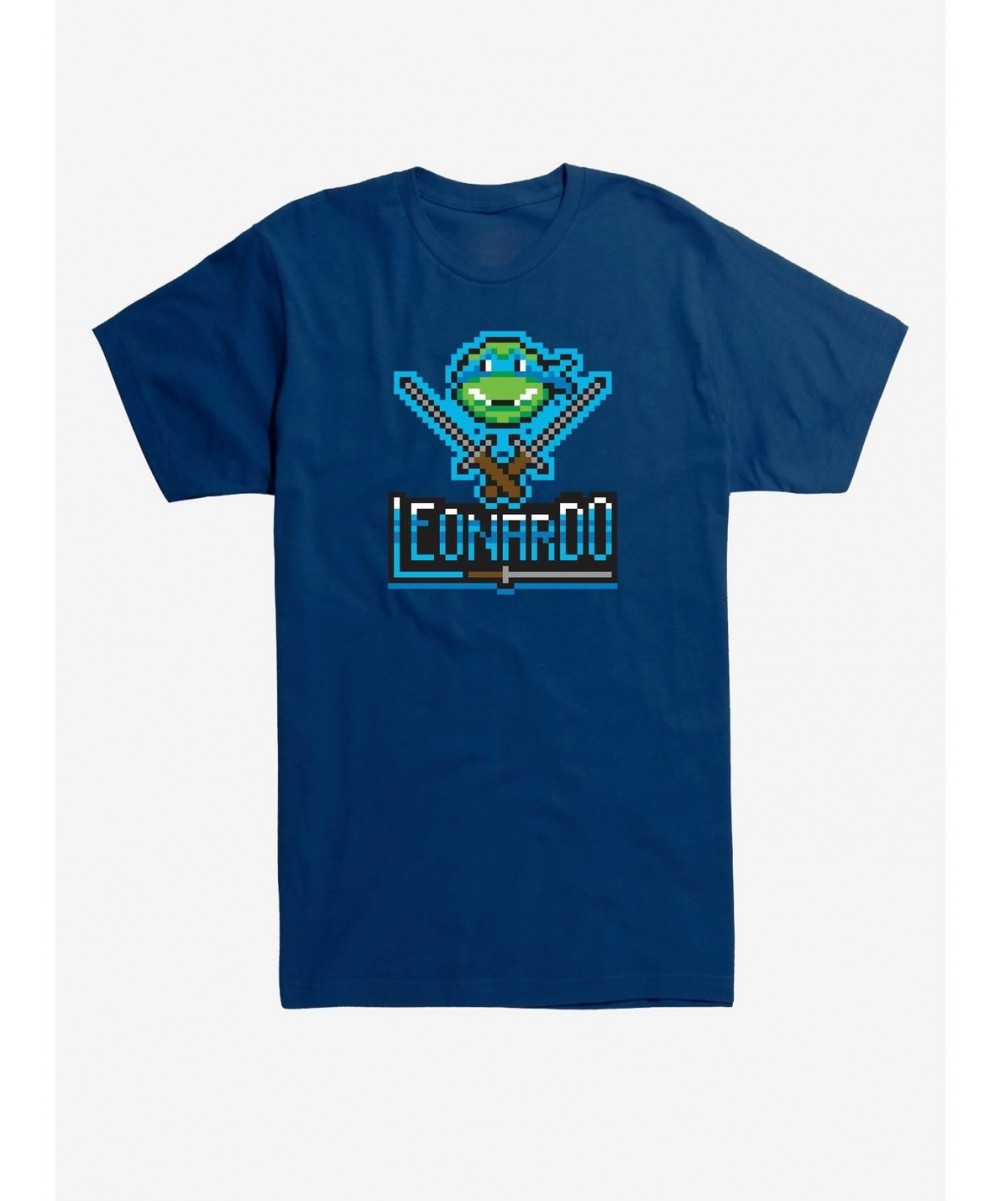 Pre-sale Discount Teenage Mutant Ninja Turtles Pixel Art Leonardo T-Shirt $5.74 T-Shirts