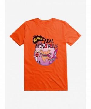 Discount Aaahh!!! Real Monsters Group Circle Frame T-Shirt $8.60 T-Shirts