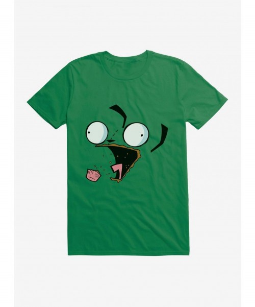 Hot Sale Invader Zim Big Face Eating Cupcake T-Shirt $8.22 T-Shirts