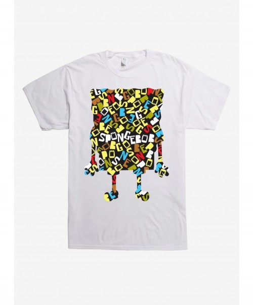 Flash Deal SpongeBob Iconic Word Art T-Shirt $9.95 T-Shirts