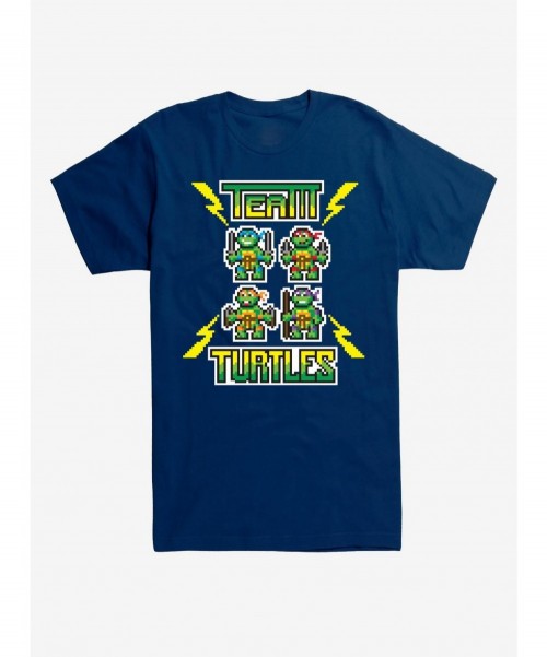 New Arrival Teenage Mutant Ninja Turtles Pixel Art Group T-Shirt $9.37 T-Shirts