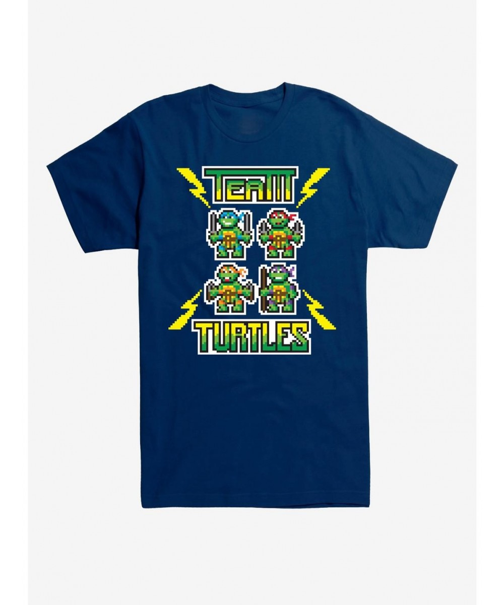 New Arrival Teenage Mutant Ninja Turtles Pixel Art Group T-Shirt $9.37 T-Shirts