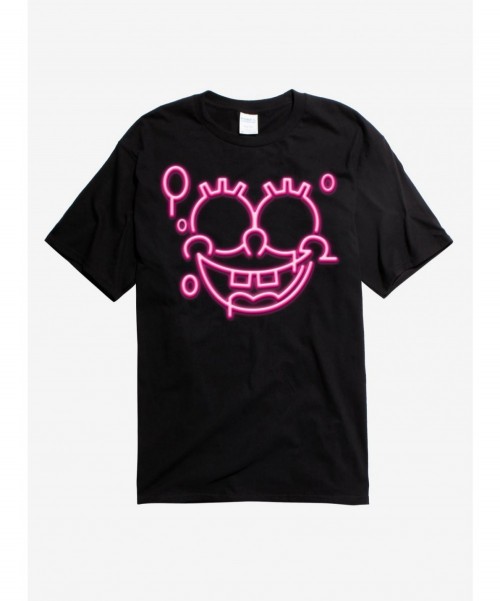 Unique SpongeBob Neon Outline T-Shirt $7.04 T-Shirts