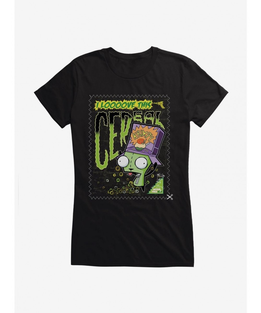 Trendy Invader Zim I Love Cereal Girls T-Shirt $7.77 T-Shirts