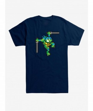 Exclusive Price Teenage Mutant Ninja Turtles Pixel Art Leonardo Fight T-Shirt $6.12 T-Shirts