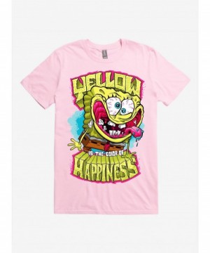 Huge Discount SpongeBob Patch Yellow T-Shirt $10.49 T-Shirts