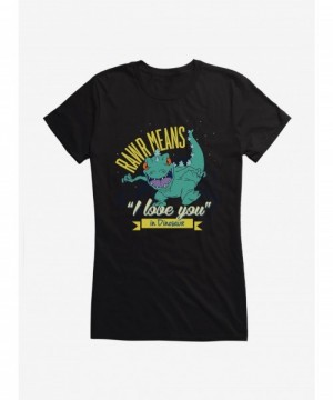 Flash Sale Rugrats Reptar Rawr Means I Love You In Dinosaur Girls T-Shirt $8.17 T-Shirts