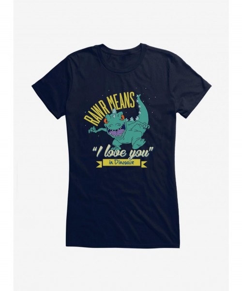 Flash Sale Rugrats Reptar Rawr Means I Love You In Dinosaur Girls T-Shirt $8.17 T-Shirts