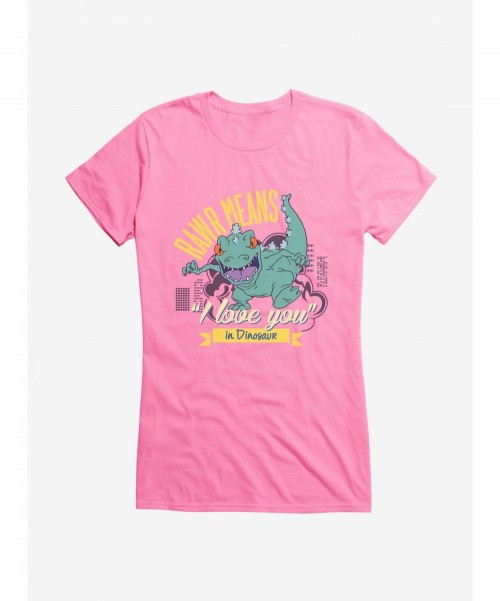 Flash Sale Rugrats Reptar Rawr Means I Love You In Dinosaur Girls T-Shirt $8.17 T-Shirts