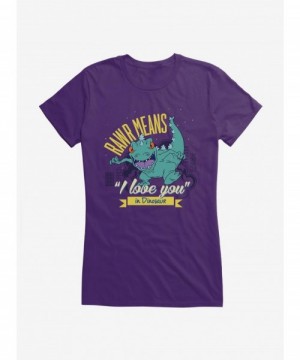 Flash Sale Rugrats Reptar Rawr Means I Love You In Dinosaur Girls T-Shirt $8.17 T-Shirts