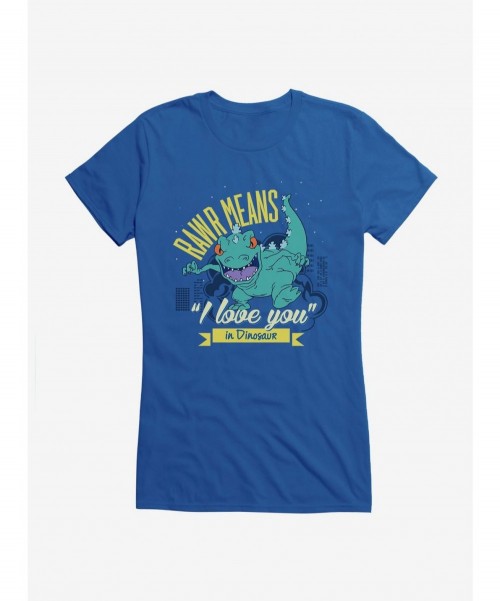 Flash Sale Rugrats Reptar Rawr Means I Love You In Dinosaur Girls T-Shirt $8.17 T-Shirts