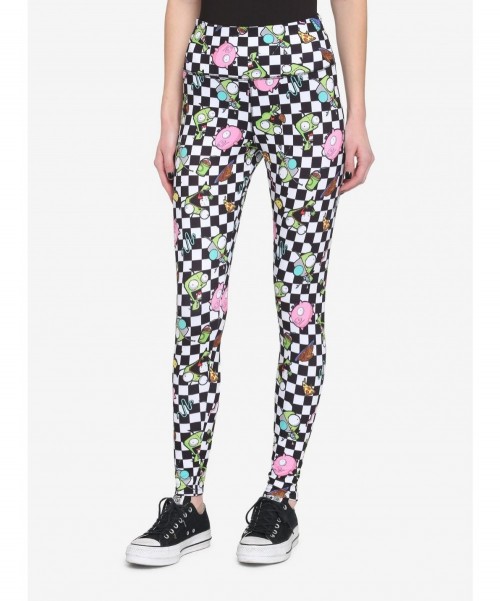 Crazy Deals Invader Zim GIR & Snacks Checkered Leggings $11.02 Other Merch