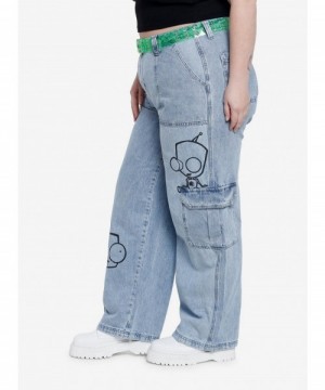 Pre-sale Discount Invader Zim GIR Wide Leg Denim Pants Plus Size $20.77 Pants