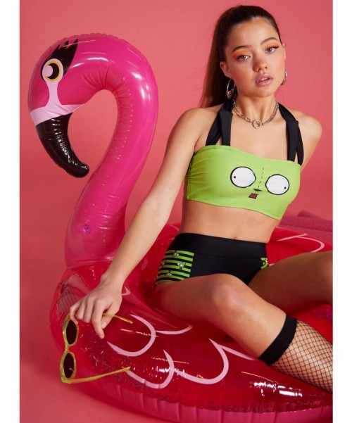 Pre-sale Discount Invader Zim GIR Halter Swim Top $10.53 Tops