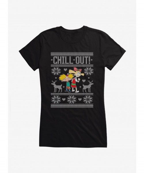 Discount Hey Arnold! Chill Out Girls T-Shirt $7.17 T-Shirts