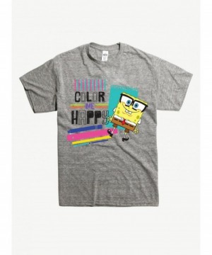 Hot Selling SpongeBob Color Me Happy T-Shirt $7.46 T-Shirts