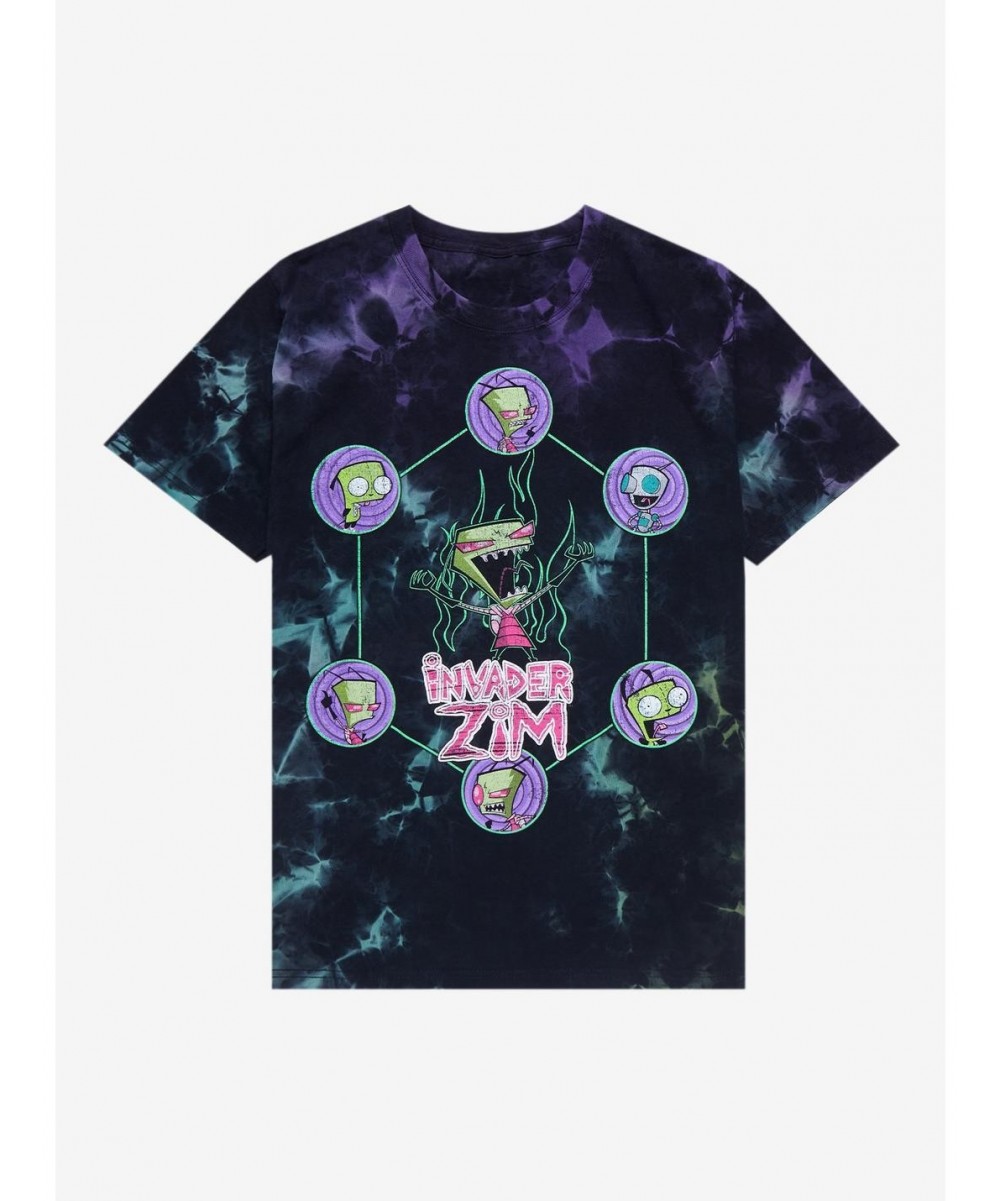 Value for Money Invader Zim GIR Evil Flame Dark Tie-Dye Boyfriend Fit Girls T-Shirt $6.46 T-Shirts