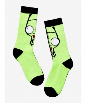 Hot Selling Invader Zim GIR Color Block Crew Socks $2.76 Socks