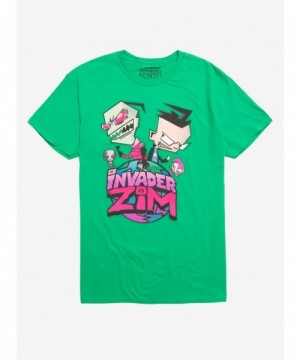 Discount Invader Zim Planet Logo Green T-Shirt $11.22 T-Shirts