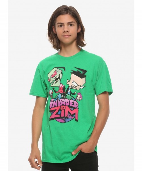 Discount Invader Zim Planet Logo Green T-Shirt $11.22 T-Shirts