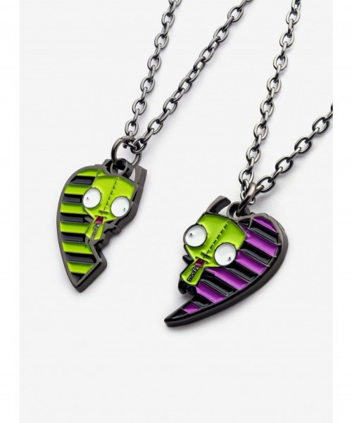 Fashion Invader Zim GIR Heart Best Friend Necklace Set $5.42 Other Merch