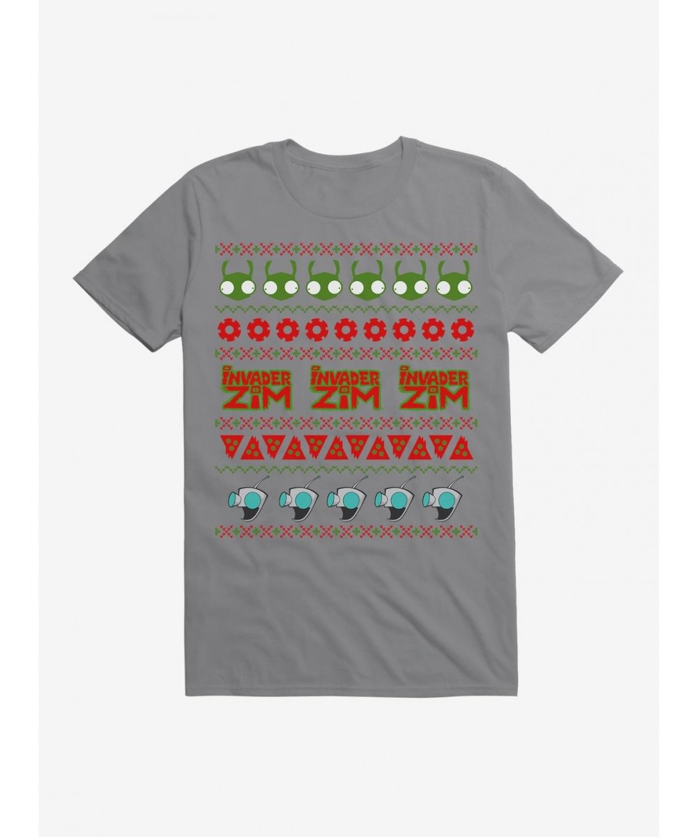 Value Item Invader Zim Ugly Christmas Pattern T-Shirt $9.37 T-Shirts