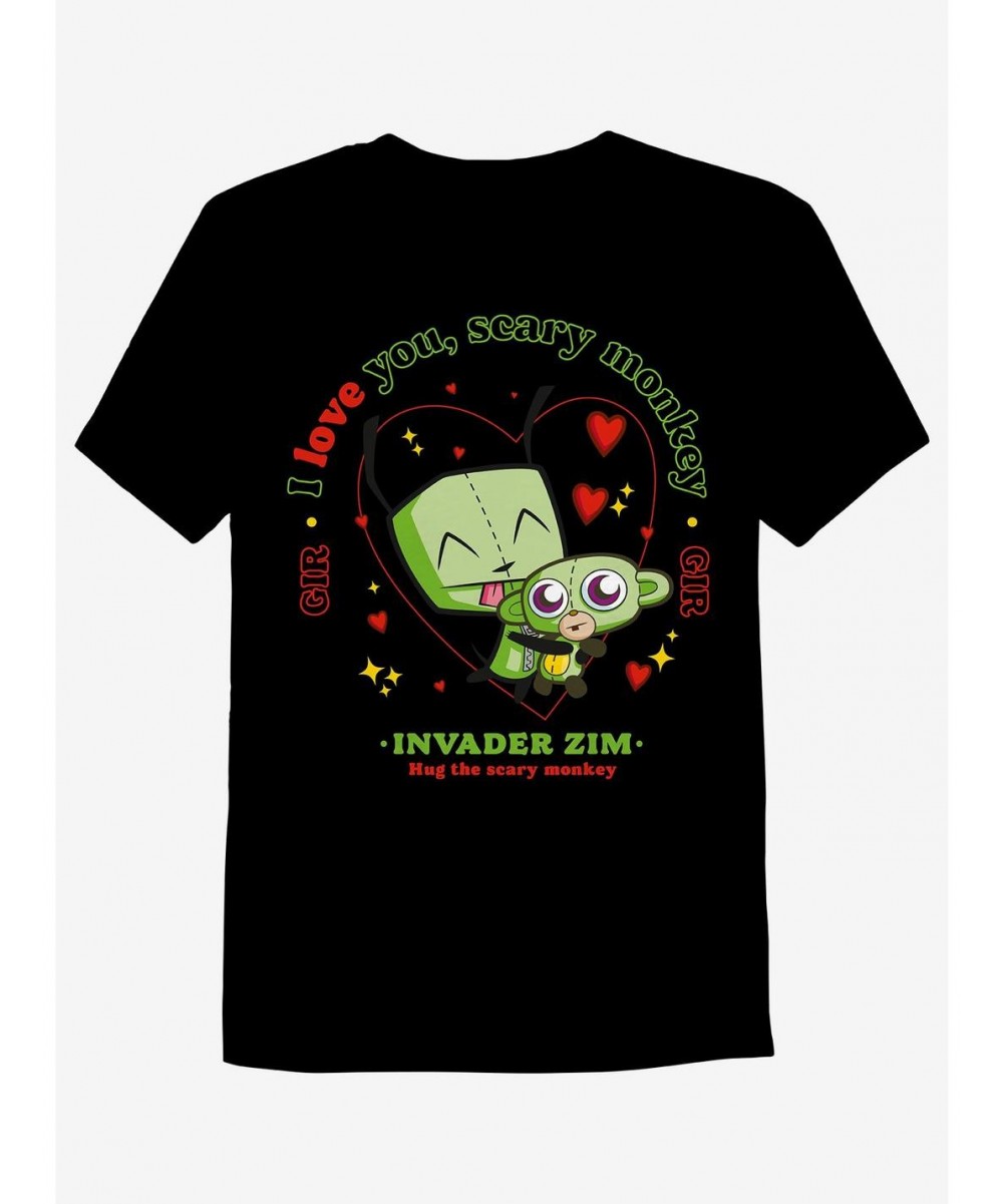 Pre-sale Invader Zim GIR & Monkey Boyfriend Fit Girls T-Shirt $10.96 T-Shirts