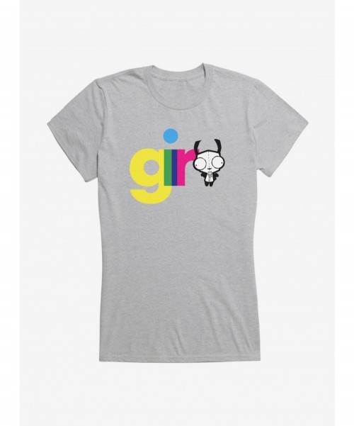 Huge Discount Invader Zim Gir Neon Script Girls T-Shirt $7.97 T-Shirts