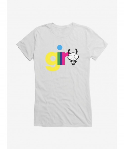 Huge Discount Invader Zim Gir Neon Script Girls T-Shirt $7.97 T-Shirts