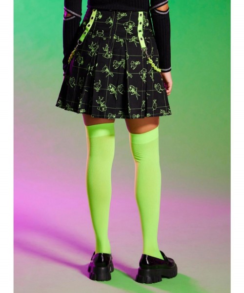 Fashion Invader Zim Chain Grid Pleated Skirt $15.96 Skirts