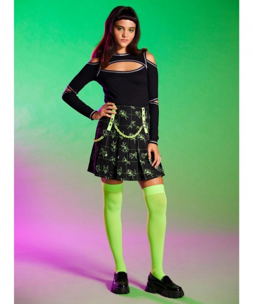 Fashion Invader Zim Chain Grid Pleated Skirt $15.96 Skirts