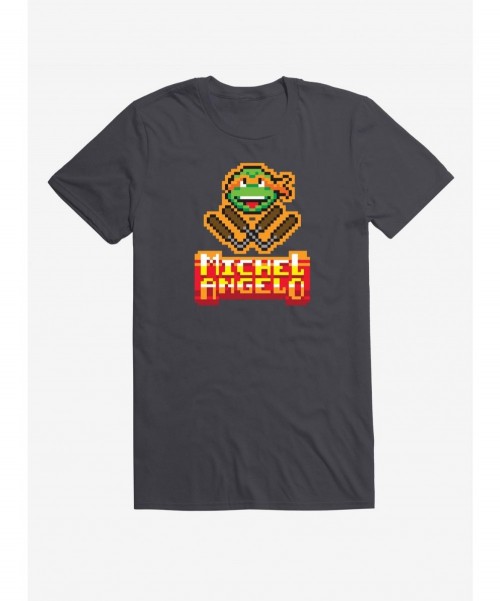 Bestselling Teenage Mutant Ninja Turtles Pixel Art Michelangelo T-Shirt $9.18 T-Shirts