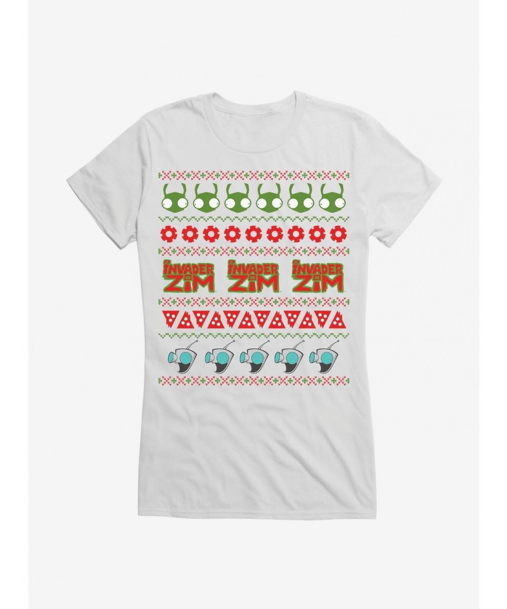 Pre-sale Invader Zim Ugly Christmas Pattern Girls T-Shirt $6.57 T-Shirts