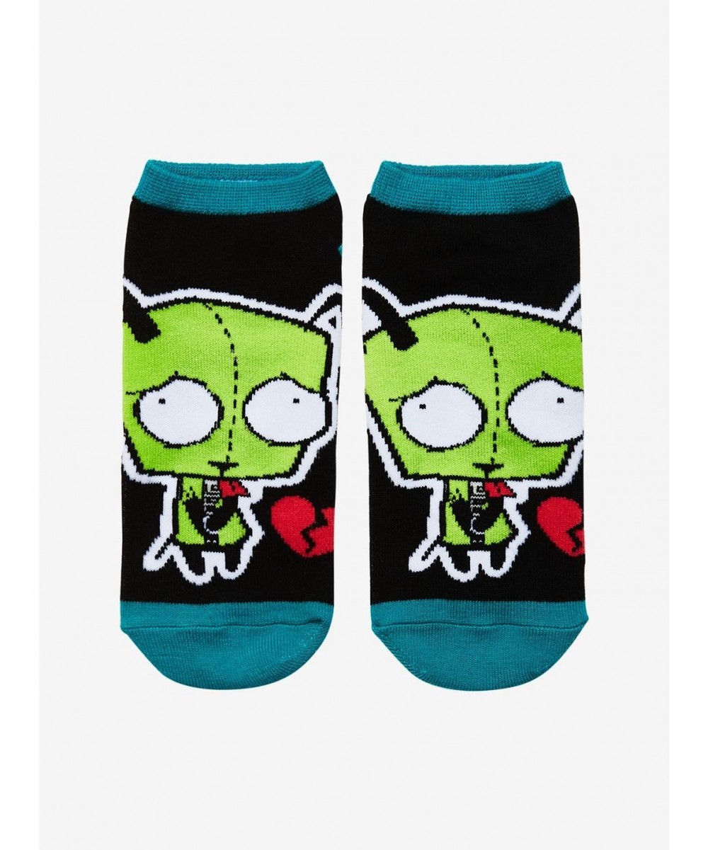 Discount Sale Invader Zim GIR Broken Heart No-Show Socks $1.18 Socks