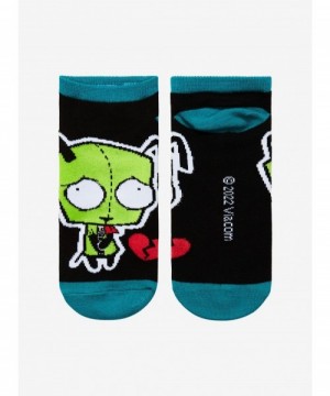 Discount Sale Invader Zim GIR Broken Heart No-Show Socks $1.18 Socks