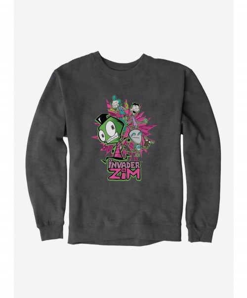 Exclusive Price Invader Zim GIR & Roboparents Sweatshirt $14.46 Sweatshirts