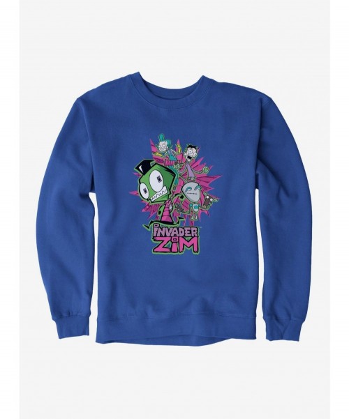 Exclusive Price Invader Zim GIR & Roboparents Sweatshirt $14.46 Sweatshirts