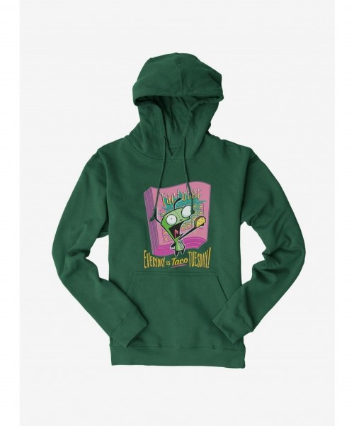 Discount Sale Invader Zim Unique Taco Tuesday Hoodie $16.16 Hoodies