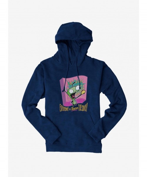 Discount Sale Invader Zim Unique Taco Tuesday Hoodie $16.16 Hoodies